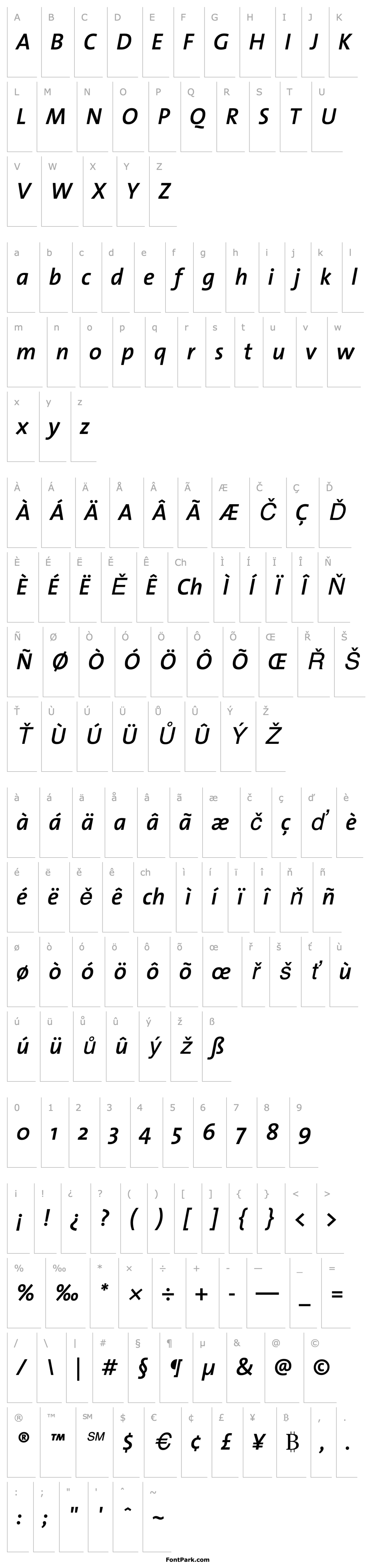 Overview TheSansSemiBold Italic