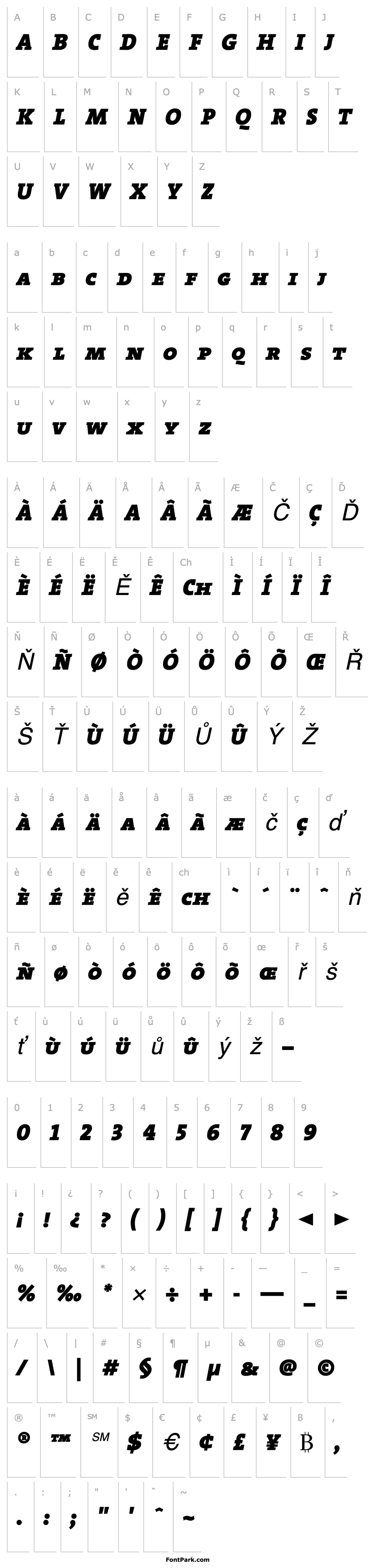 Overview TheSerifBlack CapsItalic