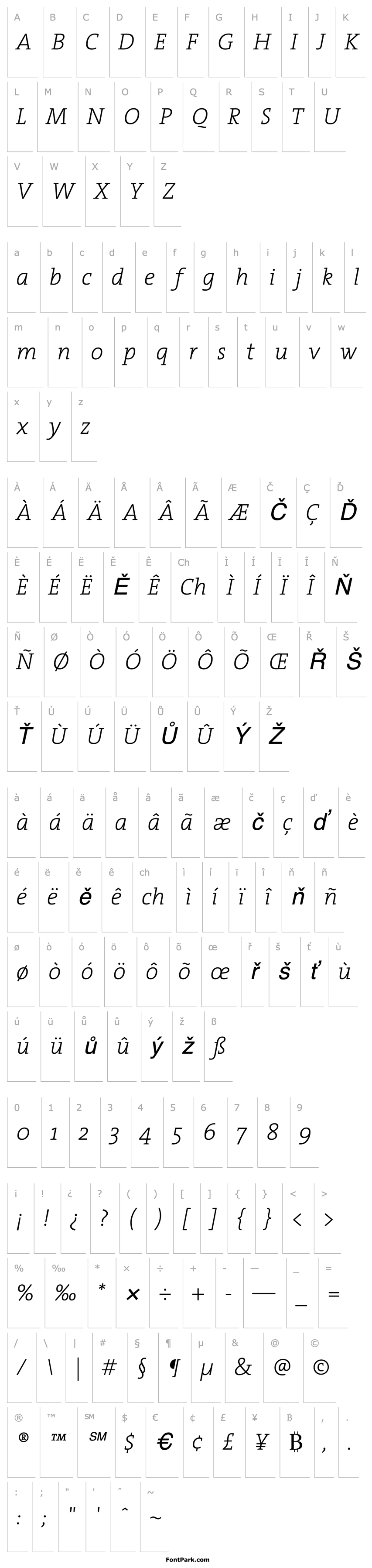 Overview TheSerifExtraLight Italic