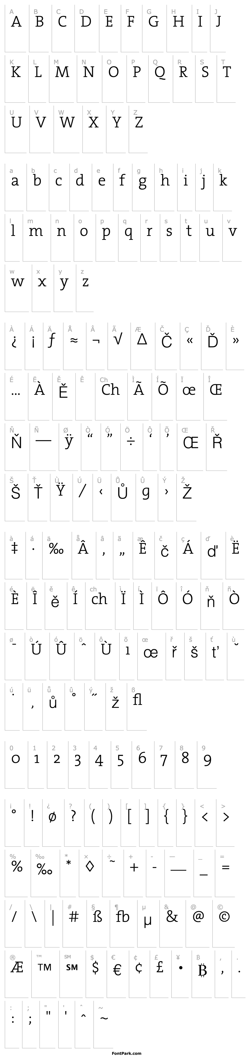 Overview TheSerifPlain-Light