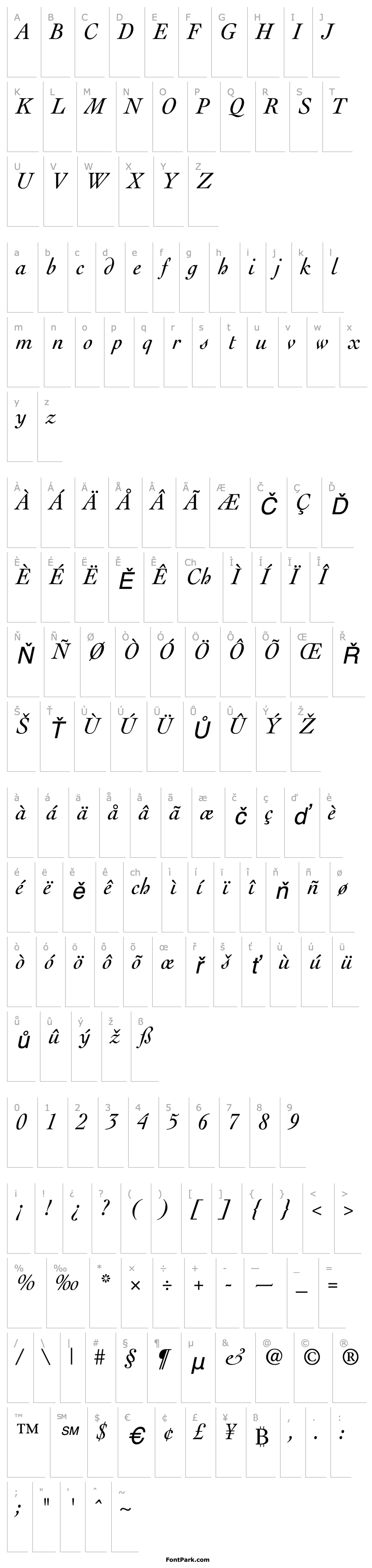 Přehled Thesis SSi Italic