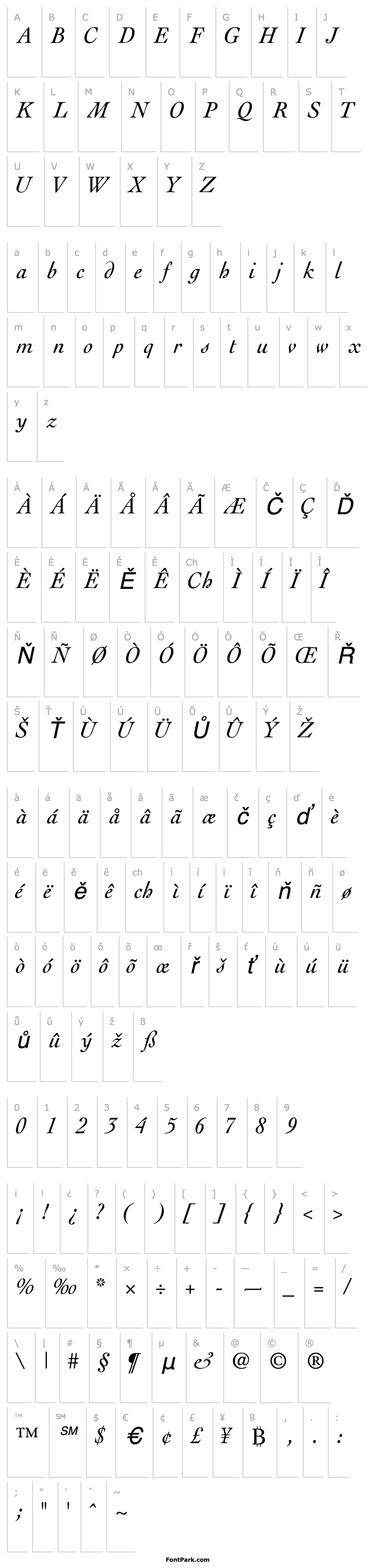 Přehled ThesisSSK Italic