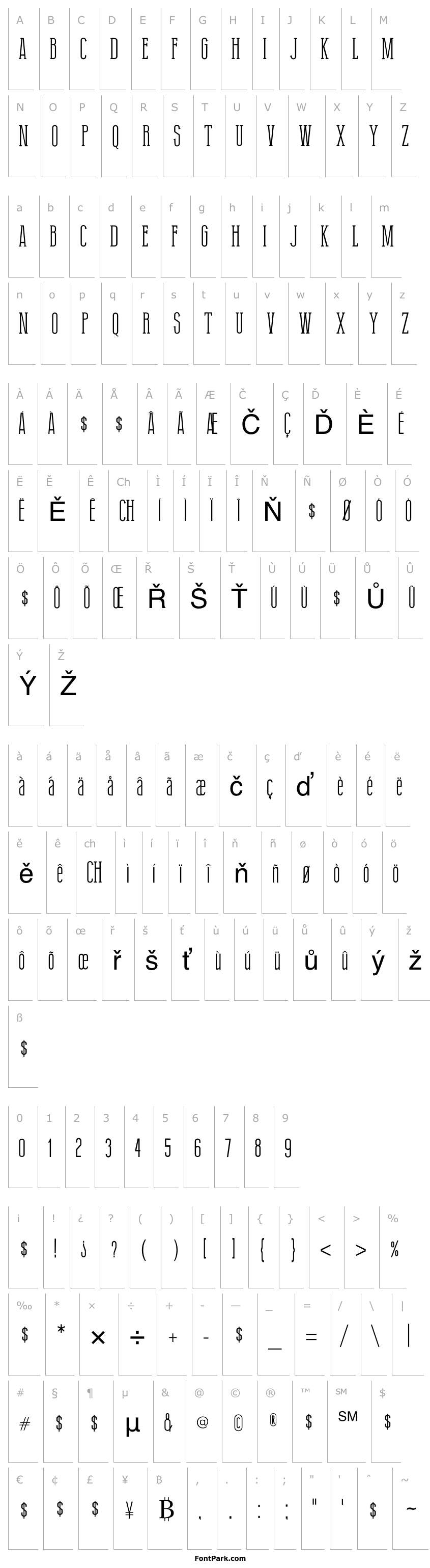 Přehled Thin Grotesk Serif