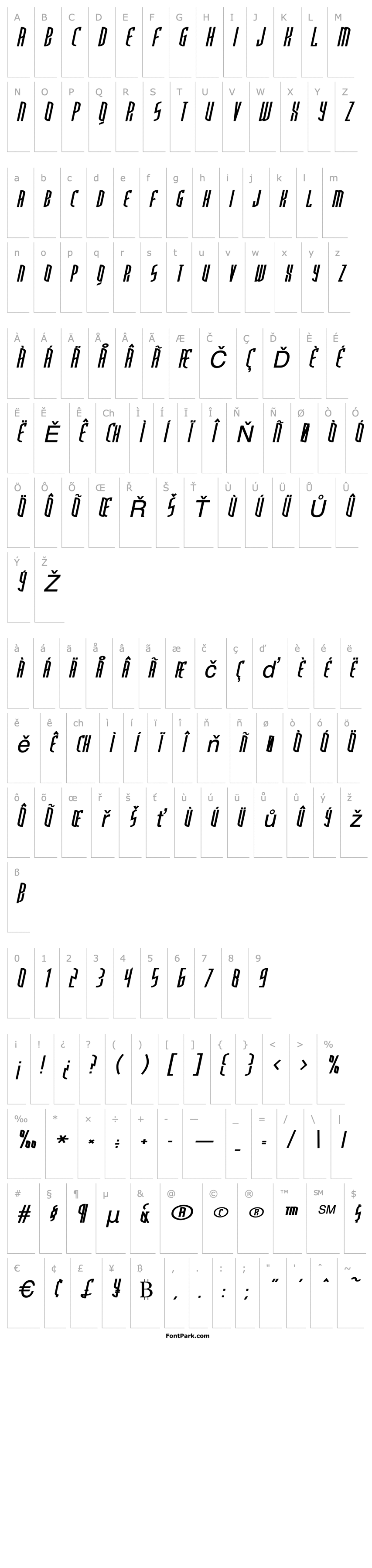 Přehled ThirdGenerationCondensed Italic