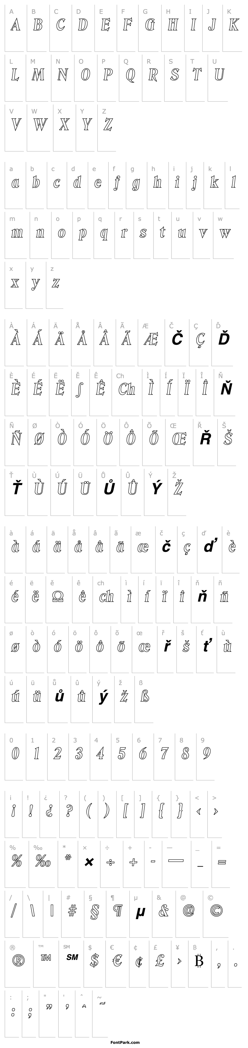 Přehled ThomasBeckerOutline Bold Italic