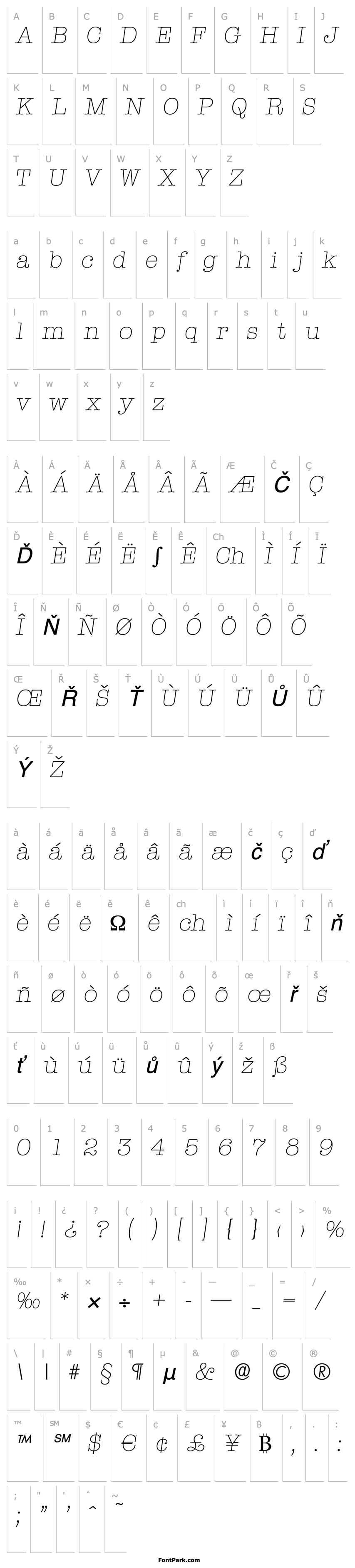 Overview ThorBecker-ExtraLight Italic