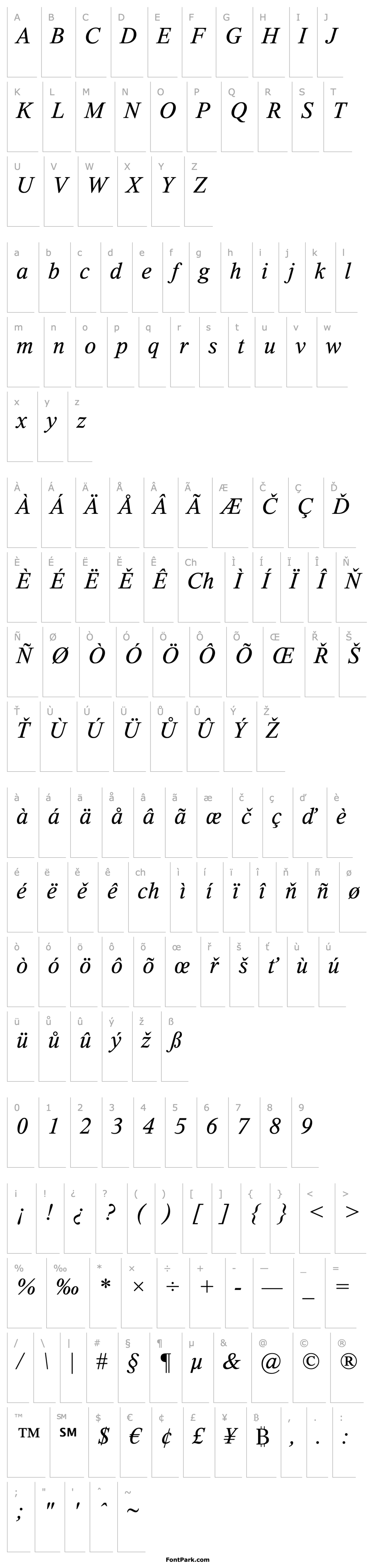 Overview Thorndale Italic