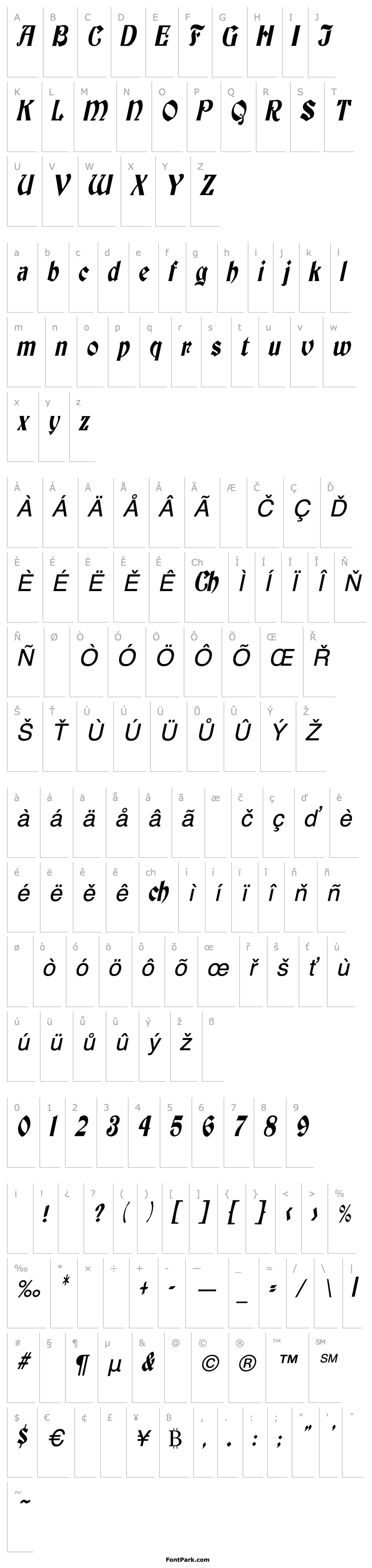 Overview ThorntonCondensed Italic