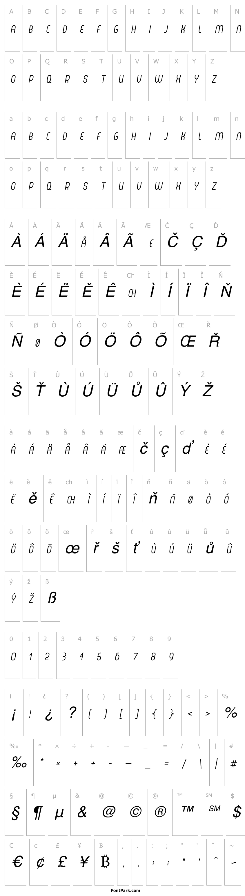 Overview Thorup Sans Small Caps Italic