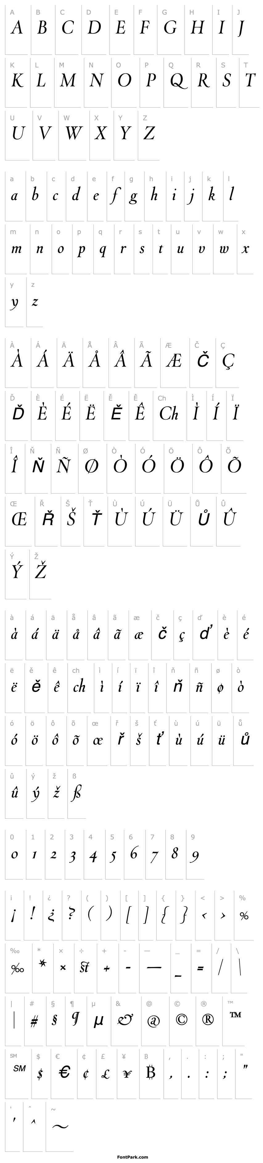 Přehled ThrohandInk-Italic