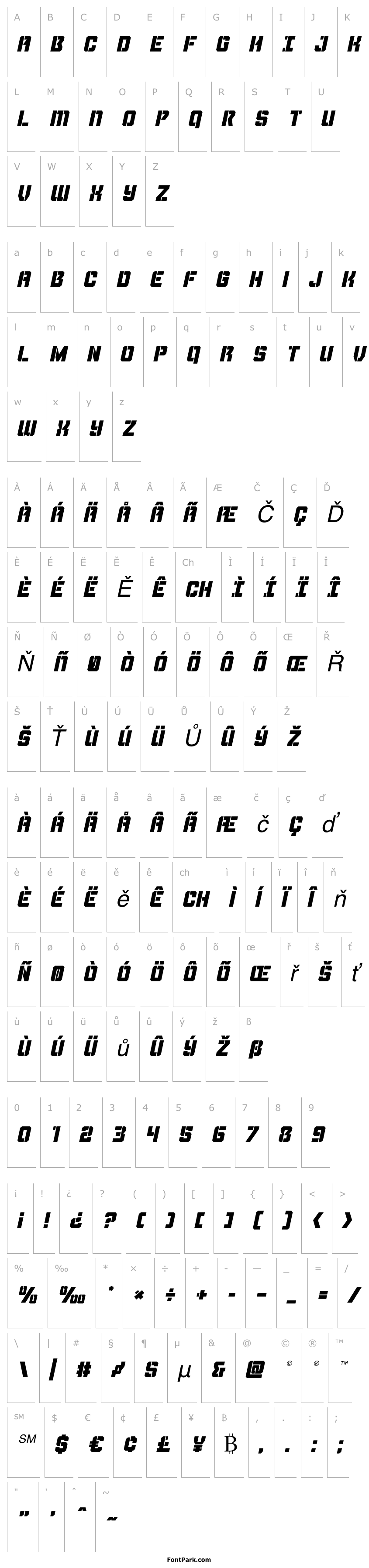 Přehled Thunder Trooper Italic