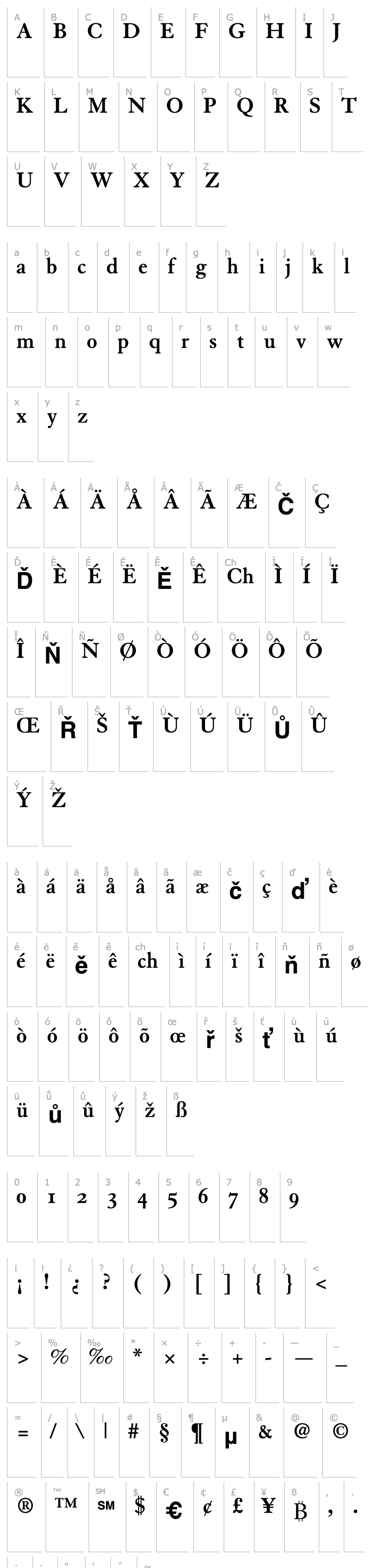 Overview Tiasco OldStyle SSi Bold Old Style Figures