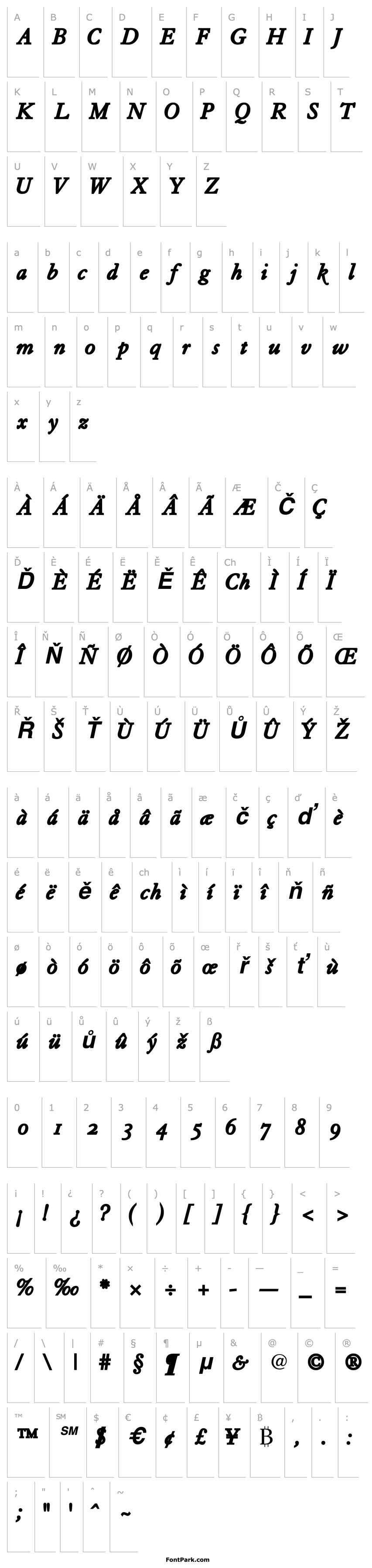 Přehled TiascoOSSSK Bold Italic