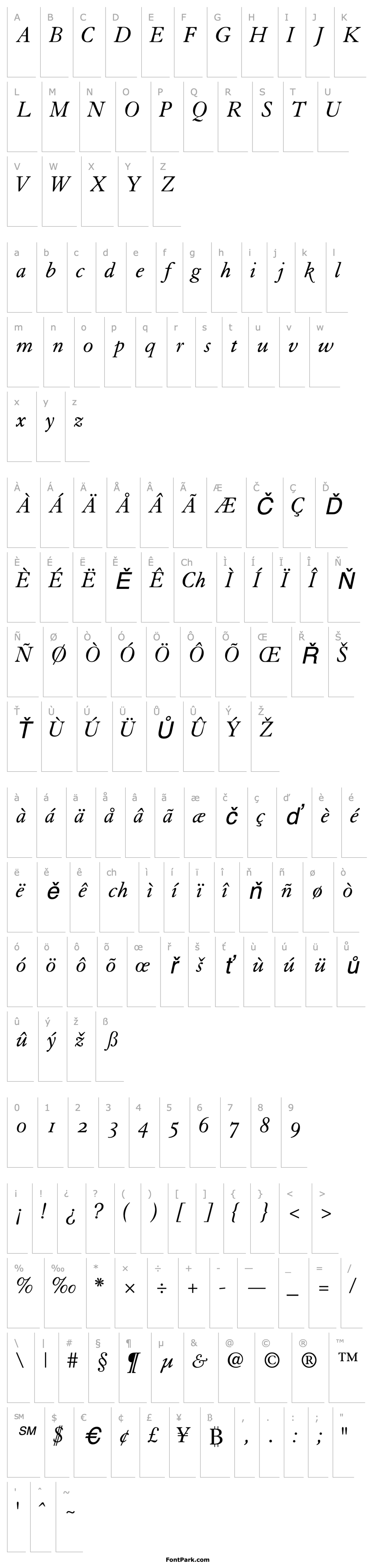 Přehled TiascoOSSSK Italic