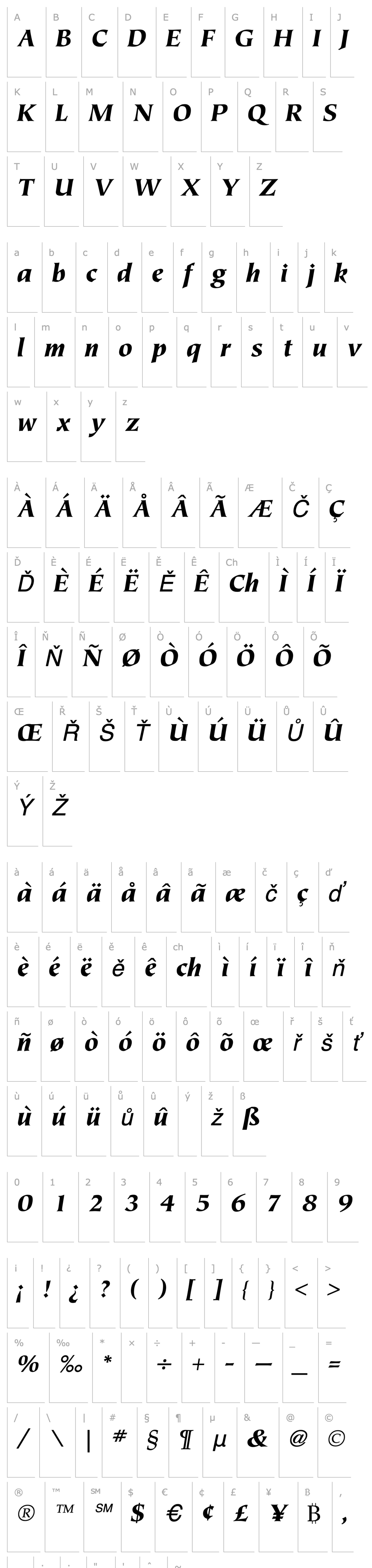 Overview Tiepolo Black Italic