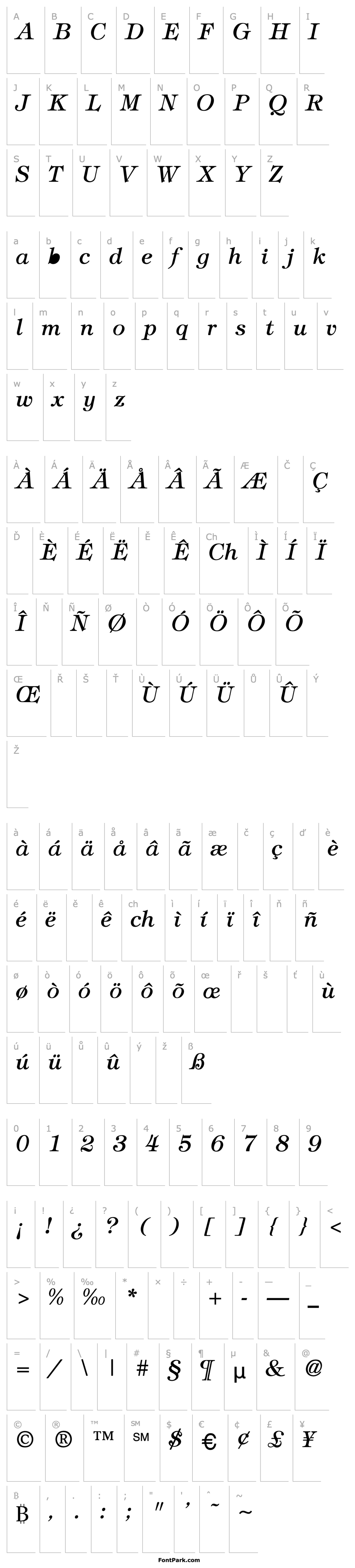 Přehled Tiffany-Italic