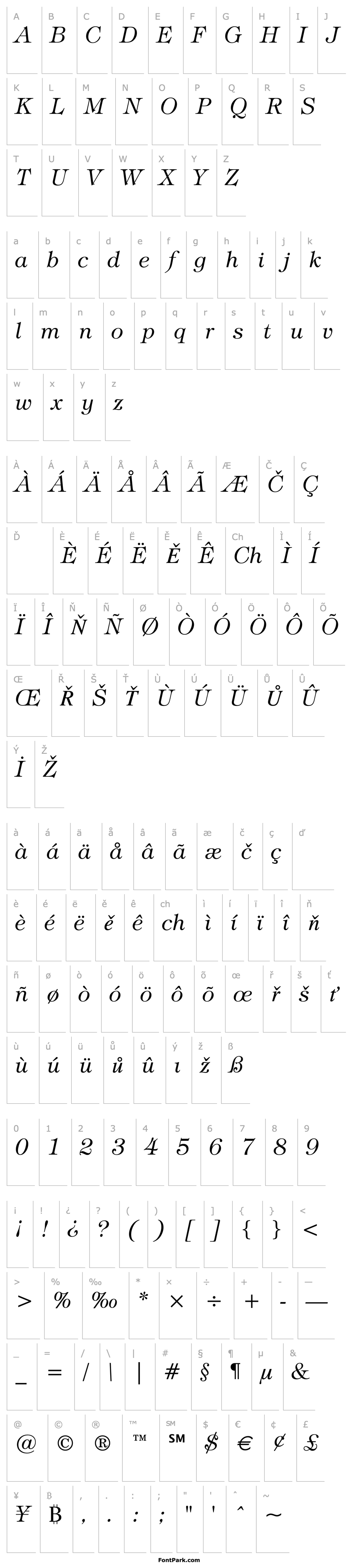 Overview Tiffany Light Italic BT