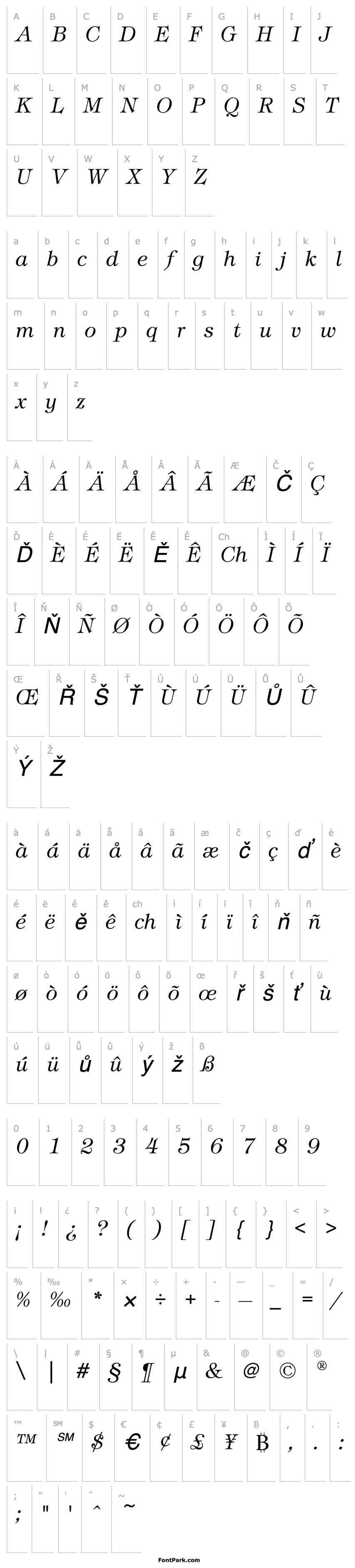 Overview TiffanyEF-LightItalic