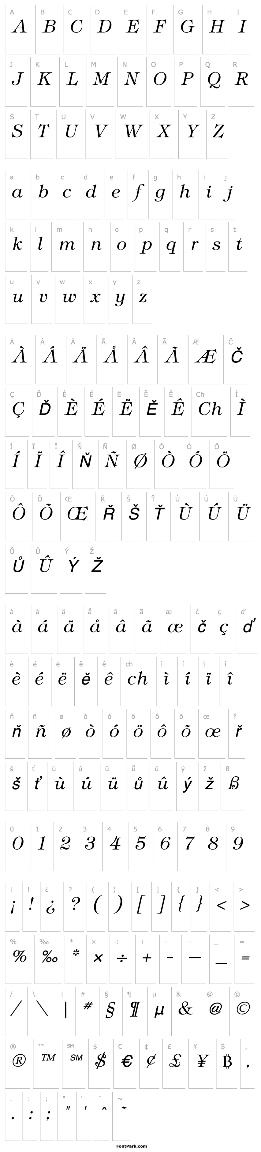 Overview TiffanyLightItalic