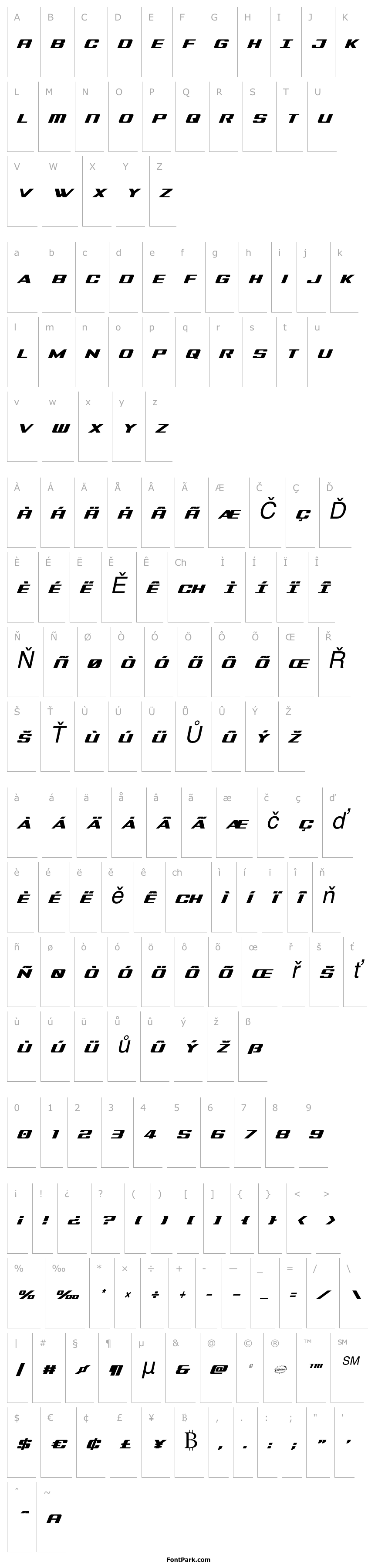 Přehled Tigershark Condensed Italic