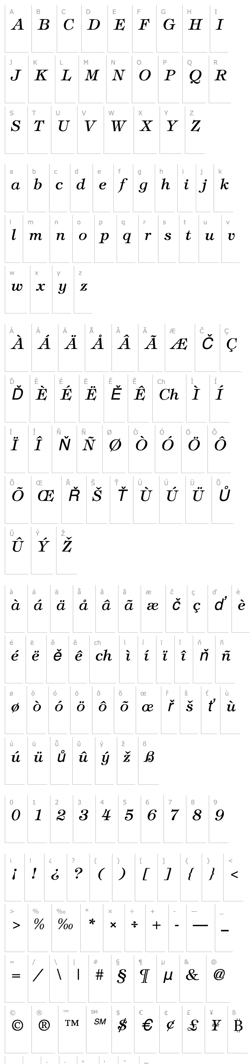 Přehled Timbrel Italic