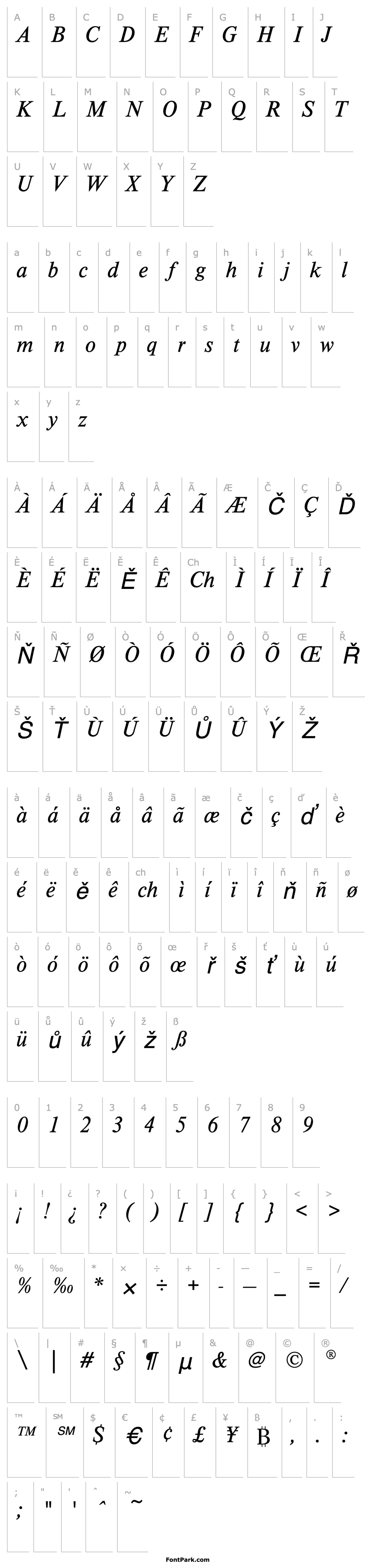 Overview TimelessEF-LightItalic