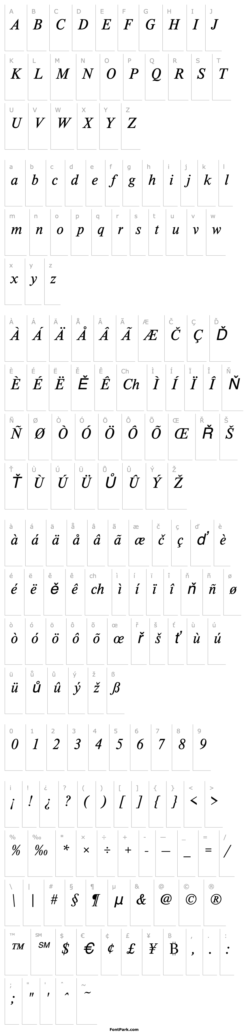 Overview TimelessTLig Italic