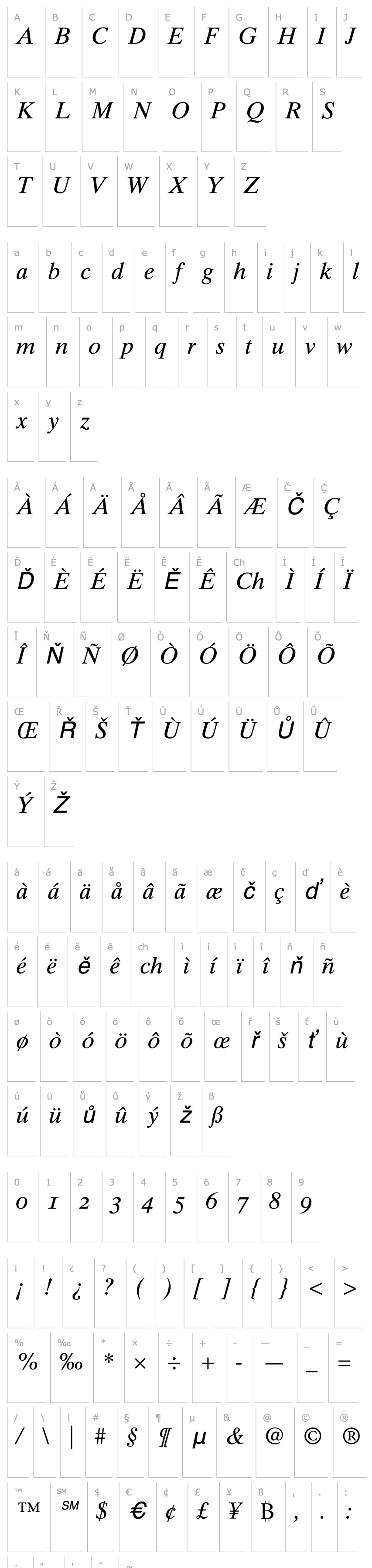 Overview Times 10 Italic Oldstyle Figures