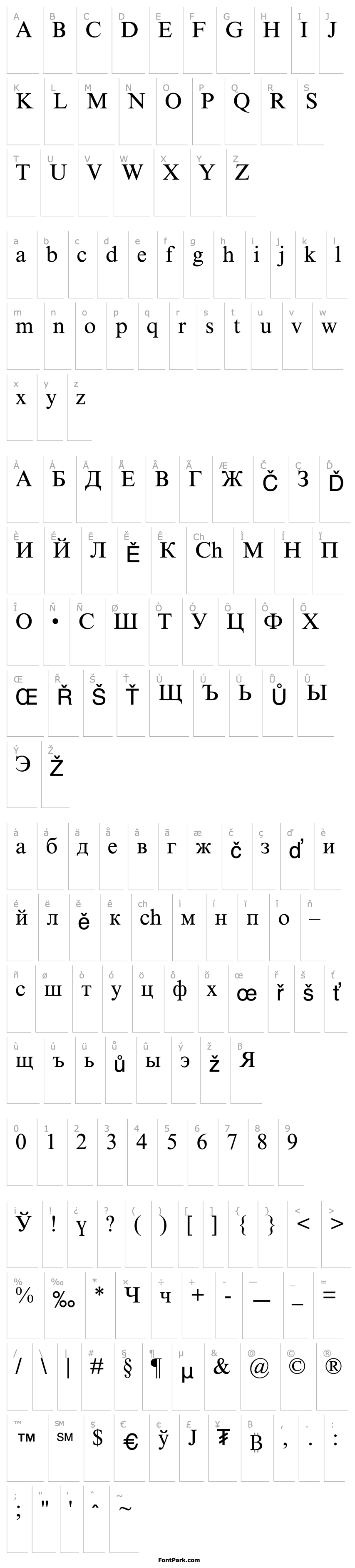 Overview Times New Roman Mon