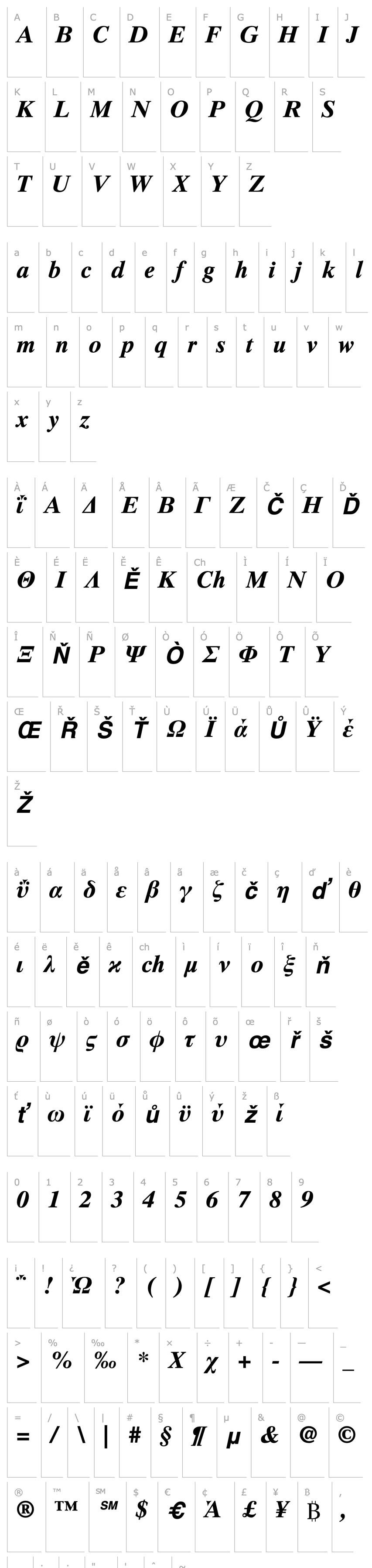 Přehled Times Ten Greek Bold Inclined