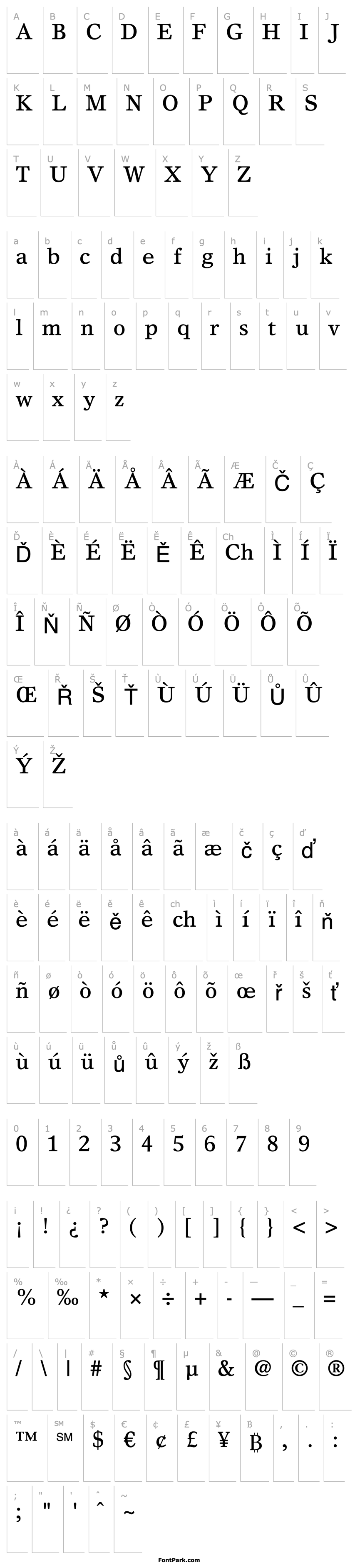 Přehled TimesEuropaLTStd-Roman