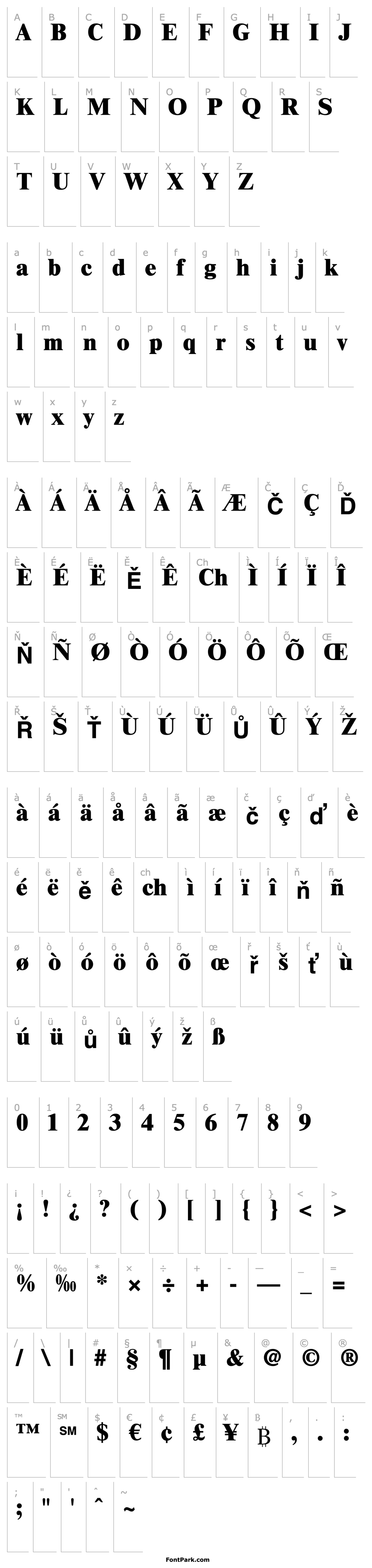 Overview TimesLTStd-ExtraBold