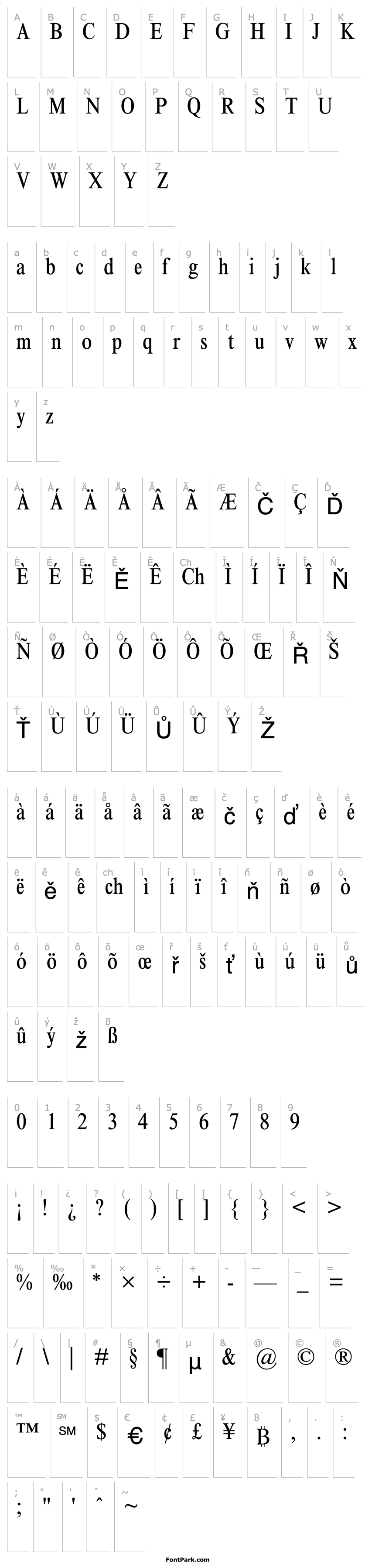 Overview TimesNewRomanMT-Condensed