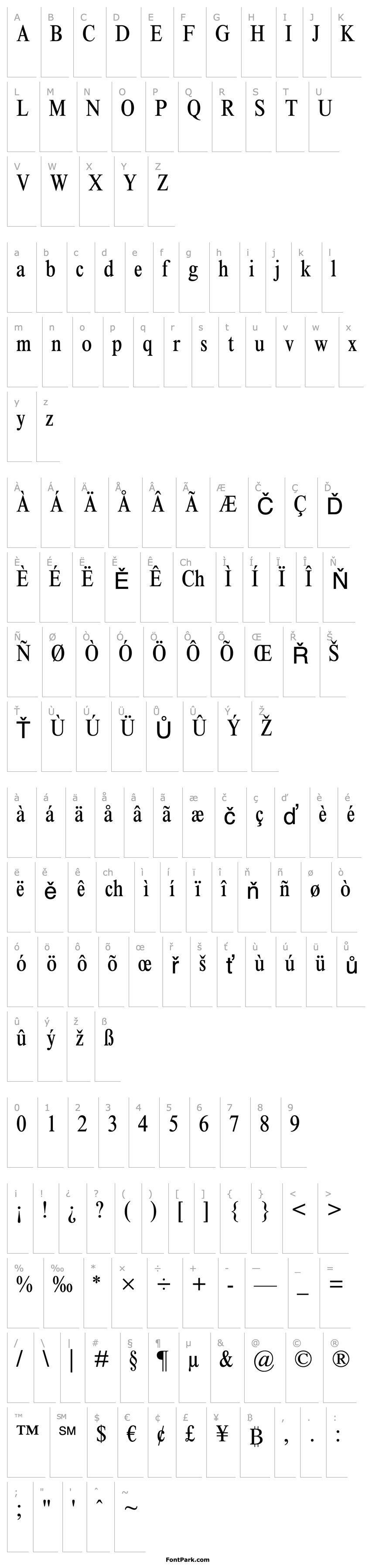 Overview TimesNewRomanMTStd-Cond