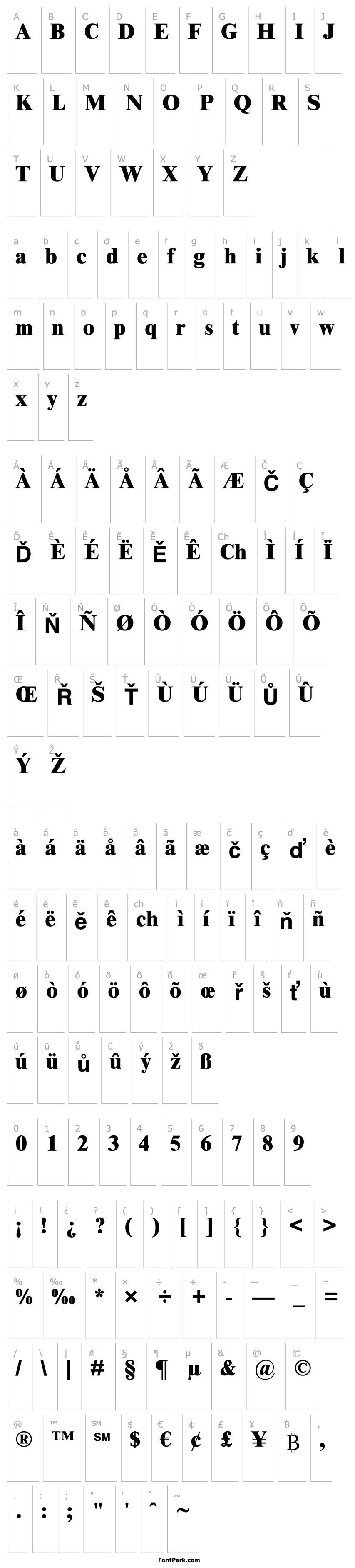 Overview TimesNRMTStd-ExtraBold