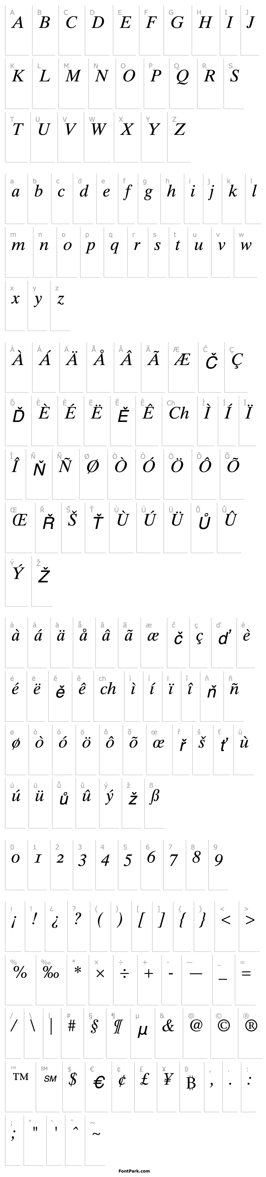 Přehled TimesTenOldstyleFigures-Italic