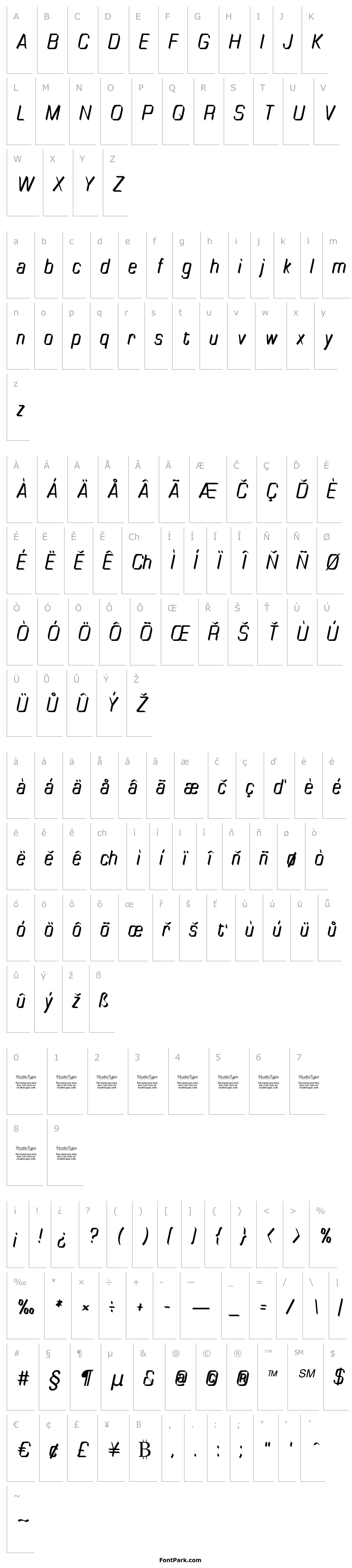 Přehled TinyPlate Italic