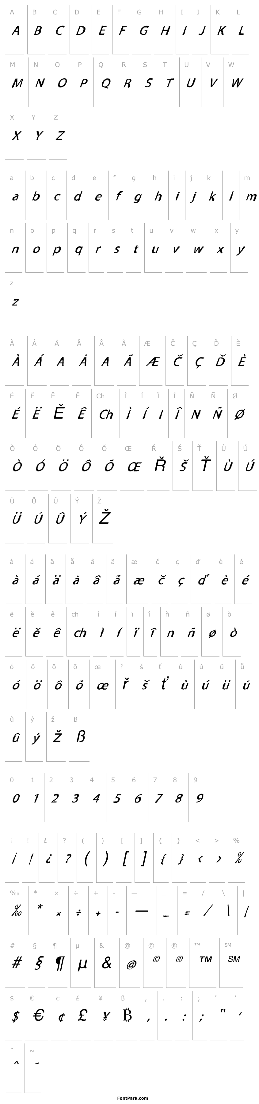 Overview TNEWPRO NormalItalic