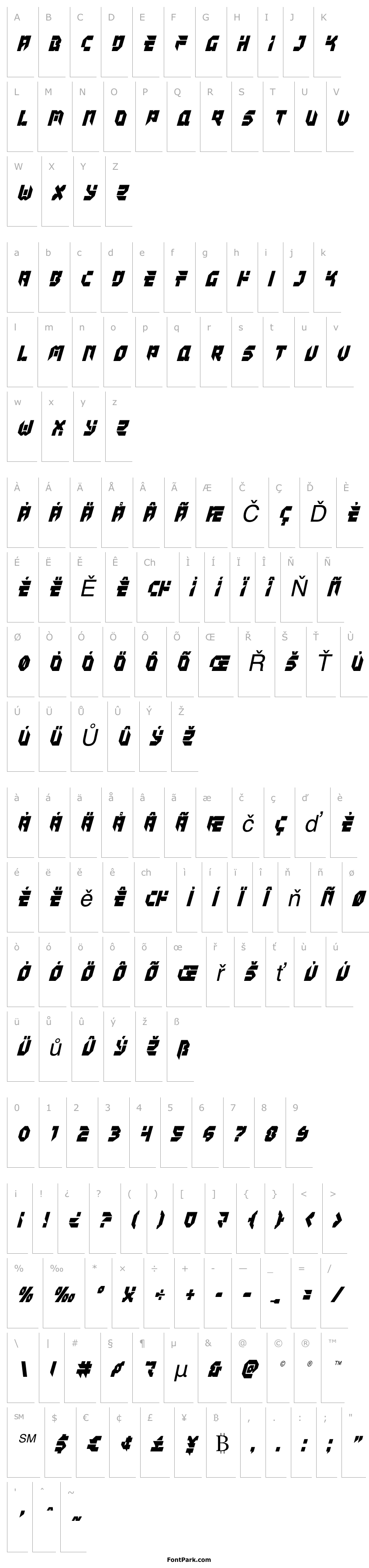 Přehled Tokyo Drifter Condensed Italic