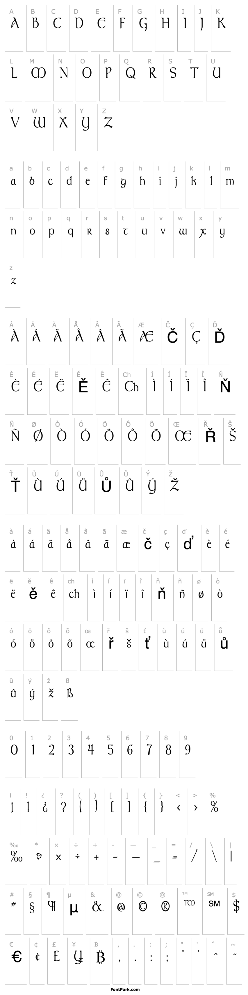 Overview TolkienNarrowUpright Regular