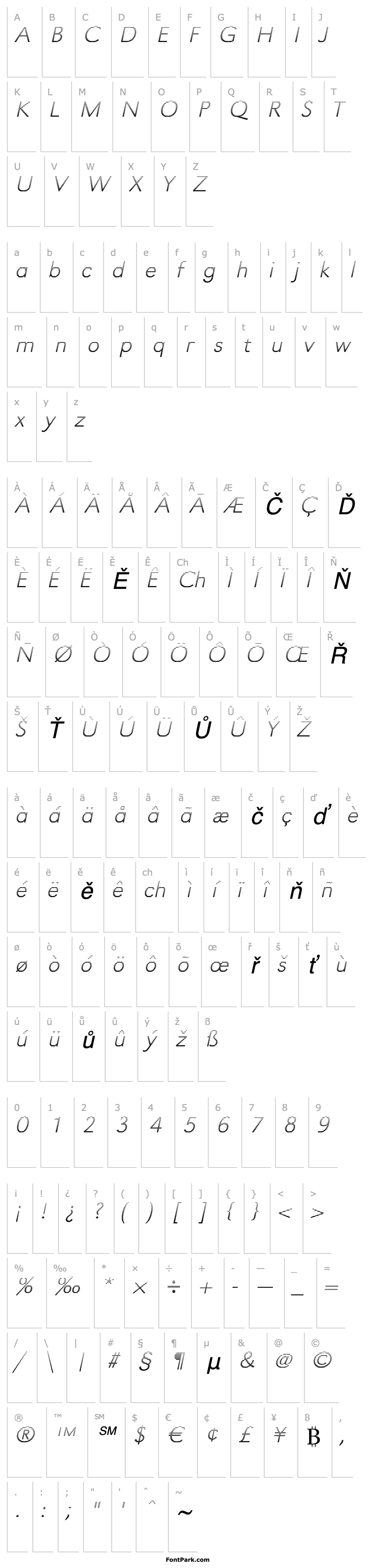 Přehled TomBeckerGradientE-Xlight-Italic