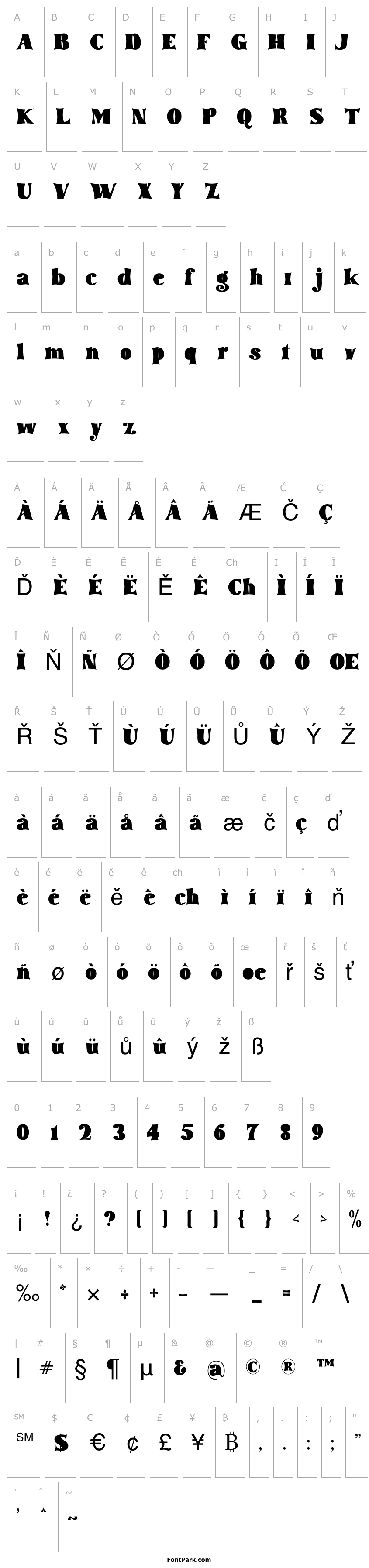 Overview tommyfontbold-Regular