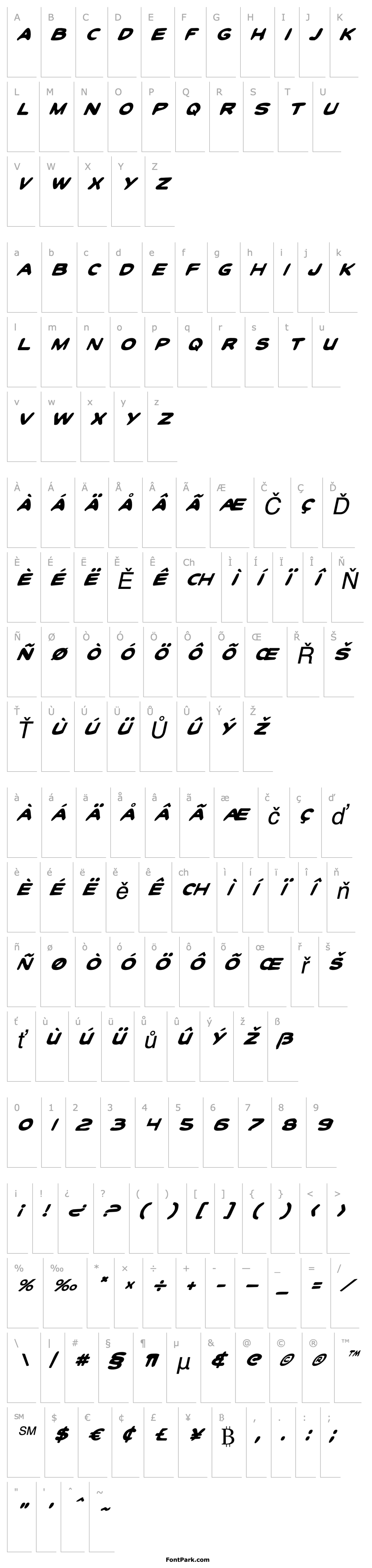 Overview Toon Town Industrial Italic