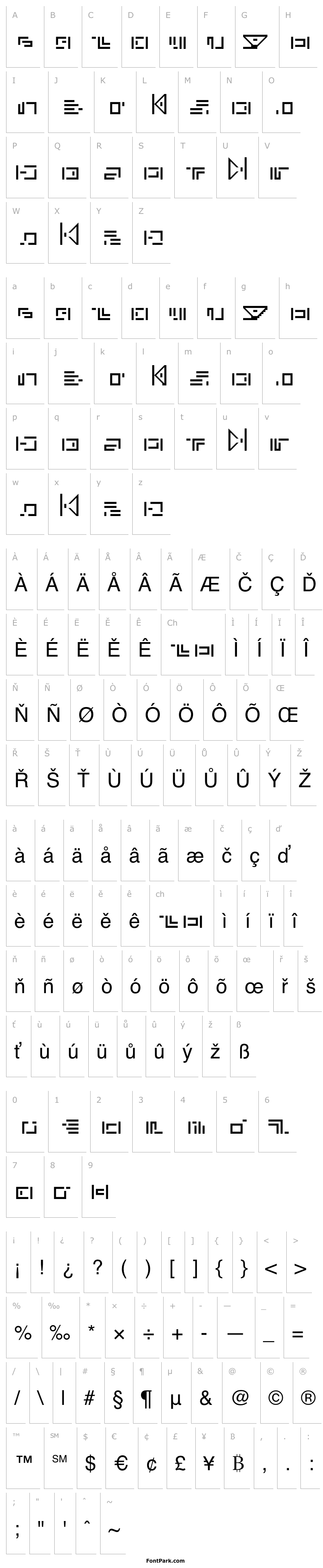 Overview tøp alphabet Regular