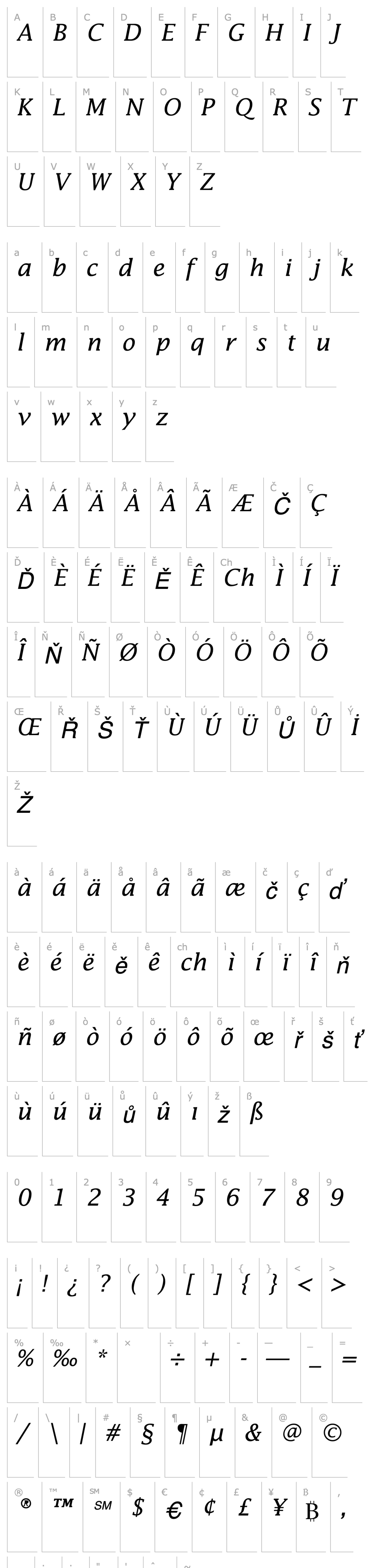 Přehled TR America  Italic