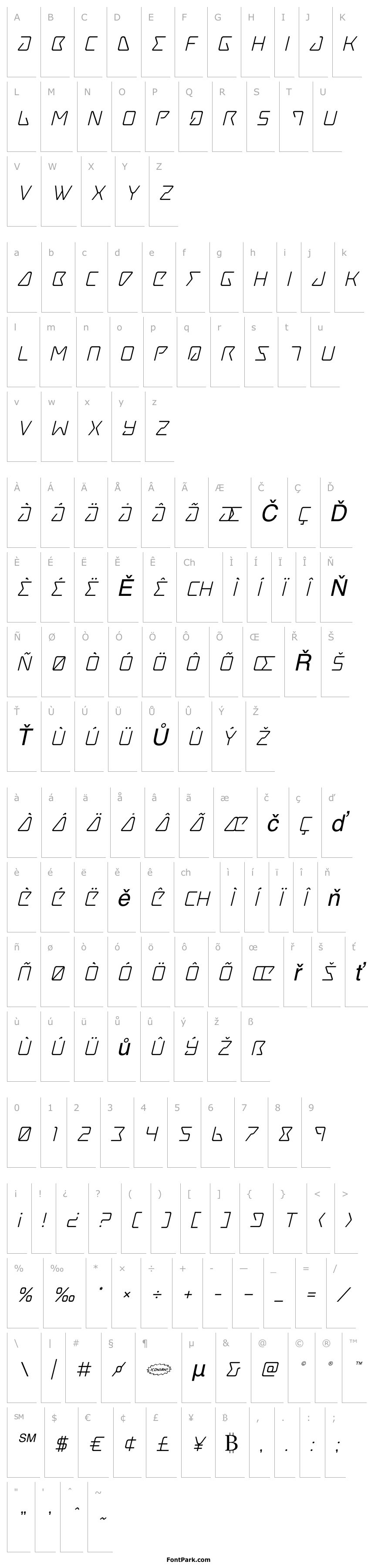 Overview Tracer Italic