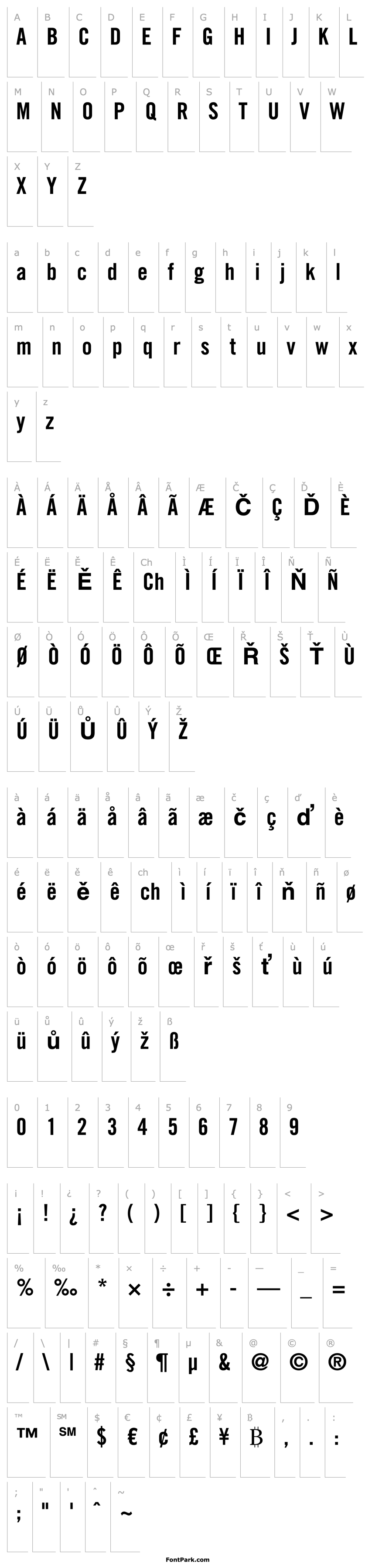 Overview Trade Gothic LT Bold Condensed No. 20