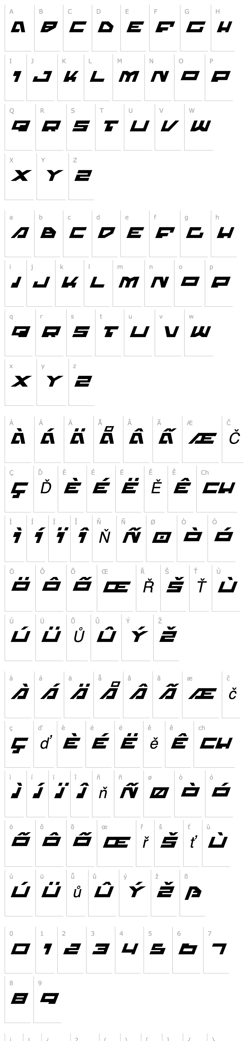 Přehled Trajia Expanded Italic