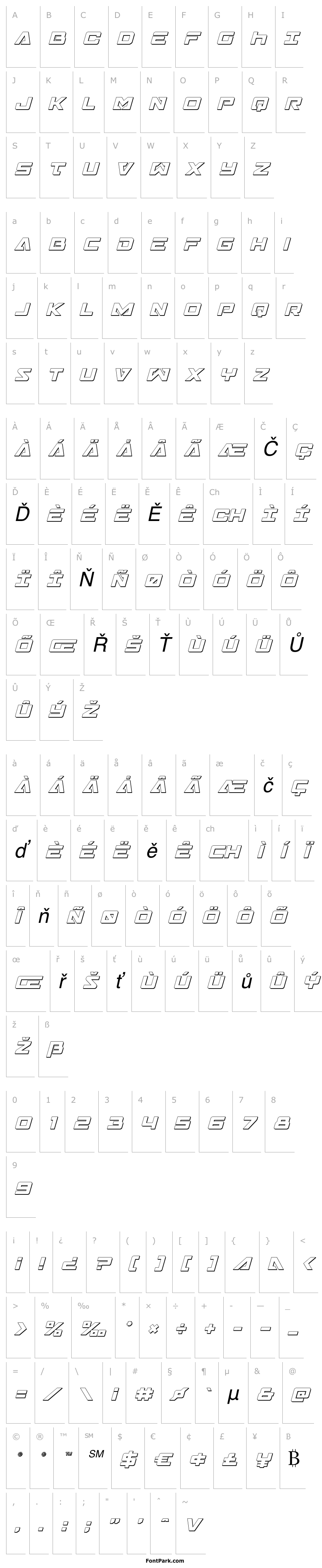 Overview Trans-America 3D Italic