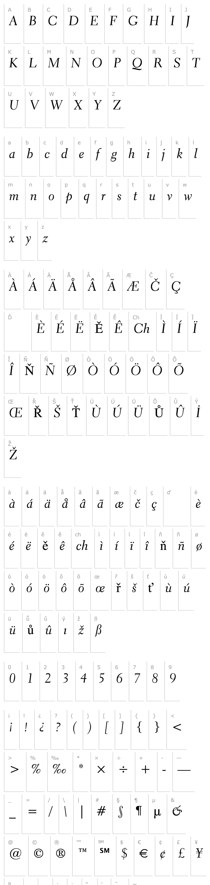 Overview Transitional 521 Cursive BT